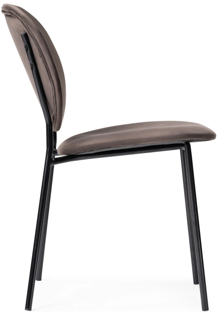 Стул Саранда, на металлокаркасе, кофе / черный глянец