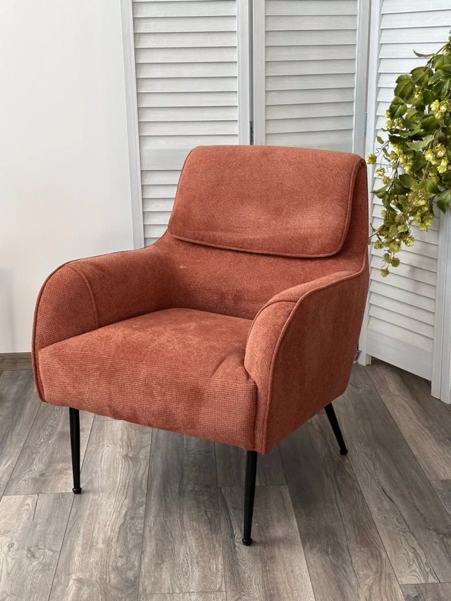 Стул-кресло Magda, Cato-08 коричневый, ткань, черный каркас