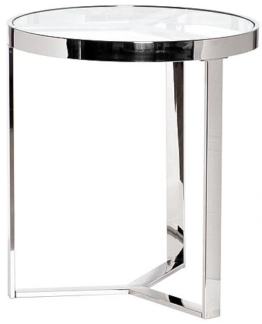 Журнальный стол 47ED-ET031, 50x50x55, стекло, прозрачный / хром