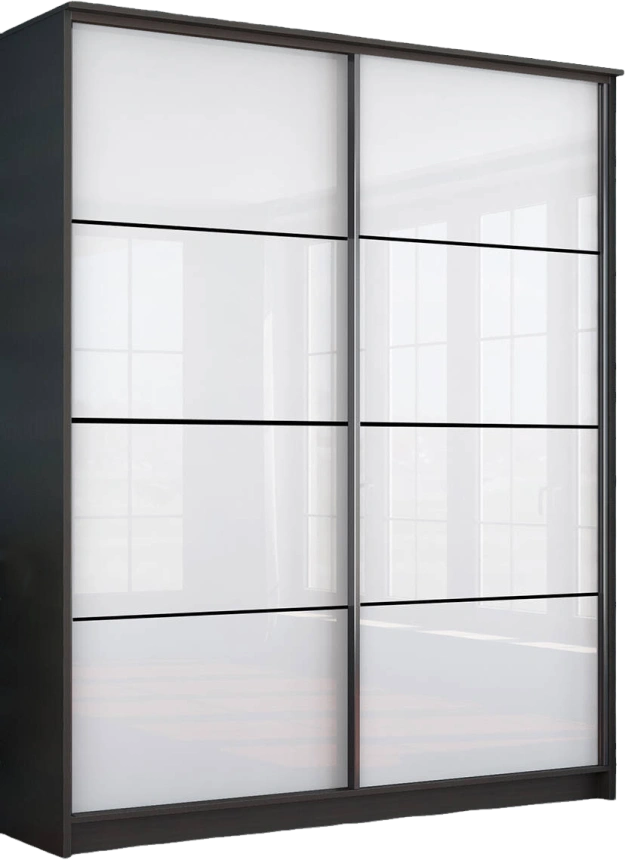 Шкаф-купе Байкал-2 двухдверный, 177x220, Дуб феррара/Белый глянец