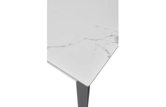 Кухонный стол раздвижной Corner 120, Gloss Statuario White Solid Ceramic, Black