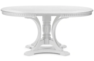 Кухонный раздвижной стол Нозеан, белый / серебро