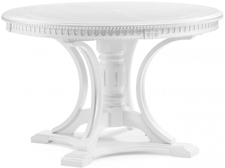 Кухонный раздвижной стол Нозеан, белый / серебро