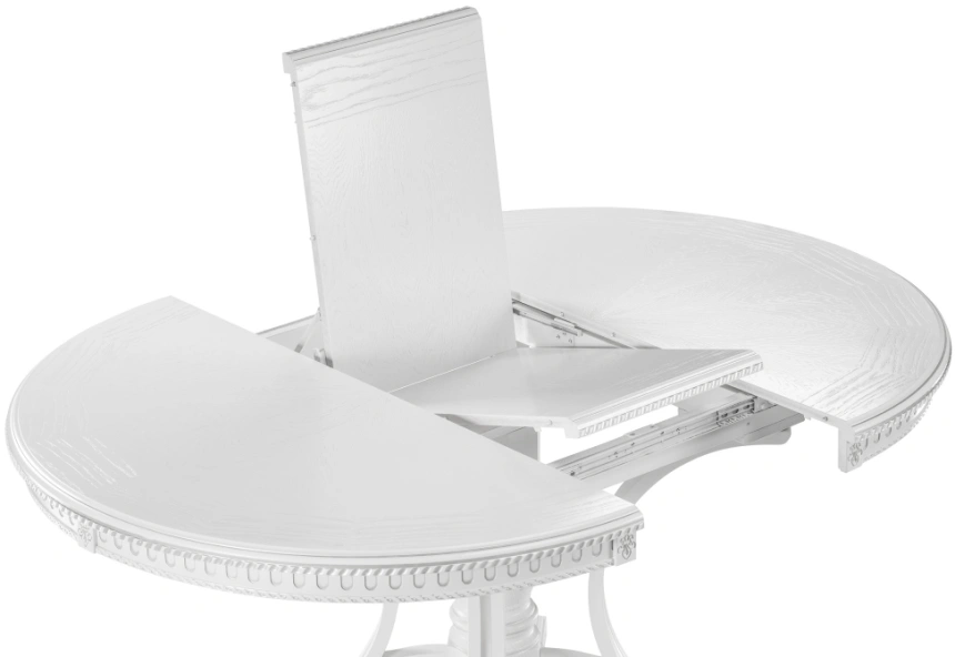 Кухонный раздвижной стол Нозеан, белый / серебро