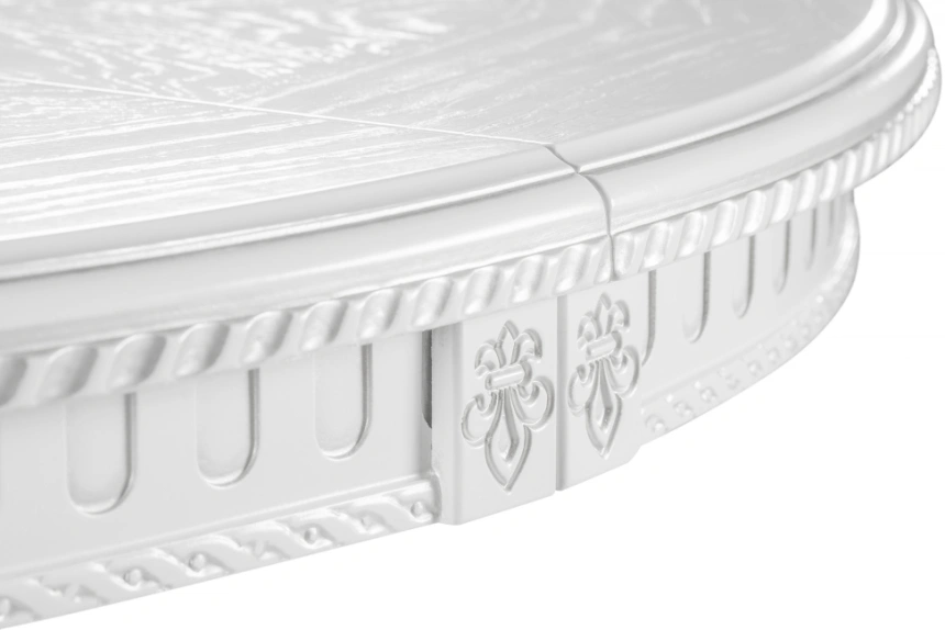 Кухонный раздвижной стол Нозеан, белый / серебро