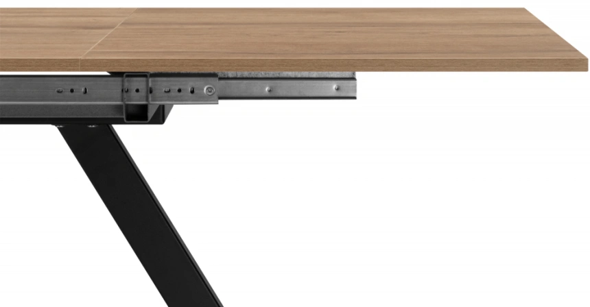 Кухонный стол раздвижной Keon 116, дуб табачный / черный