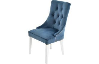 Стул Боска, мягкий, монолит аквамарин, велюр, каркас белый