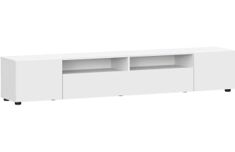 Тумба под ТВ Валенсия, с полками, белый текстурный