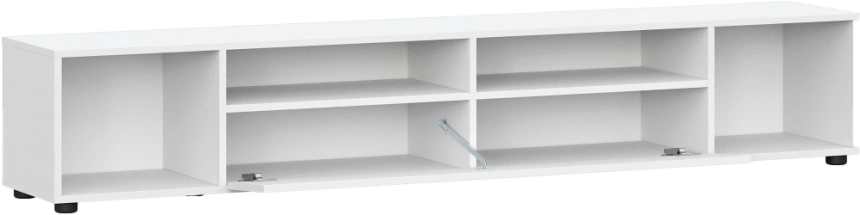 Тумба под ТВ Валенсия, с полками, белый текстурный