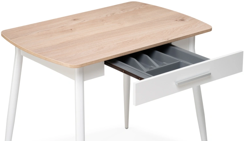 Кухонный стол Ревари, эврика / белый