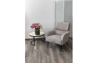 Стул-кресло Magda, Cato-16 серый, ткань, черный каркас