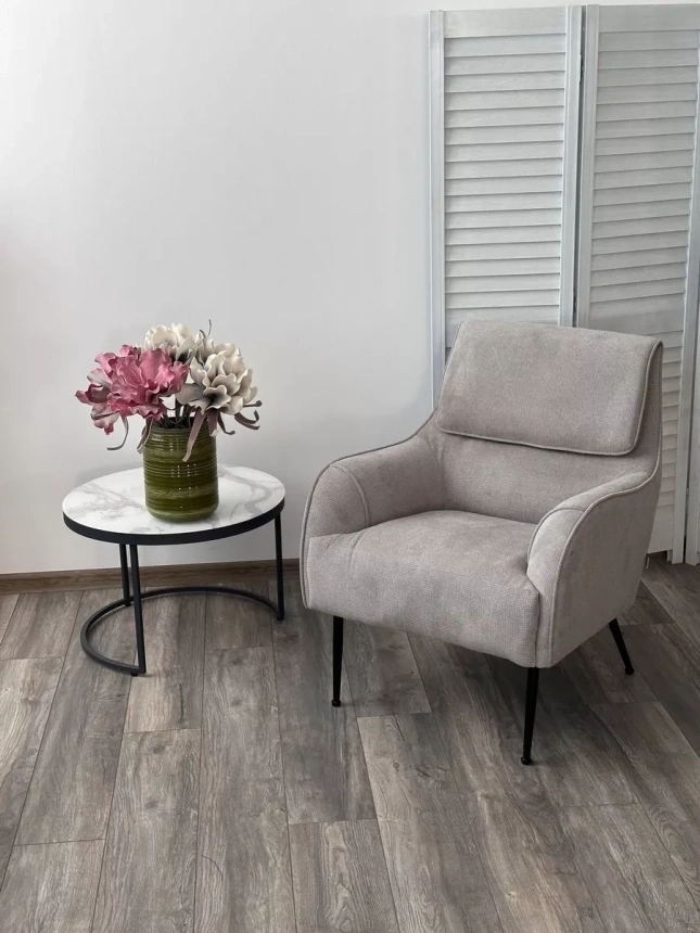 Стул-кресло Magda, Cato-16 серый, ткань, черный каркас