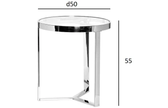 Журнальный стол 47ED-ET031GOLD, 50x50x55, стекло, прозрачный / золото 