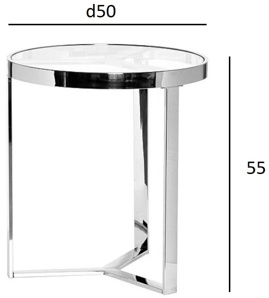 Журнальный стол 47ED-ET031GOLD, 50x50x55, стекло, прозрачный / золото 