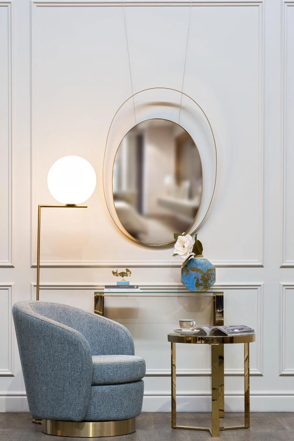 Журнальный стол 47ED-ET031GOLD, 50x50x55, стекло, прозрачный / золото 