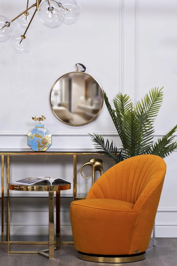 Журнальный стол 47ED-ET031GOLD, 50x50x55, стекло, прозрачный / золото 