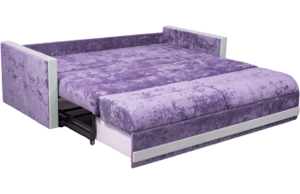 Диван прямой Адель 2, Plush purple velvet, декор Рамух белый