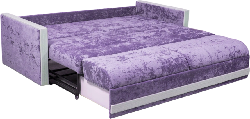 Диван прямой Адель 2, Plush purple velvet, декор Рамух белый