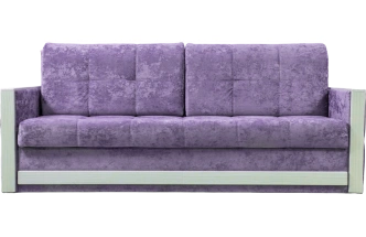 Диван прямой Адель 2, Plush purple velvet, декор Рамух белый