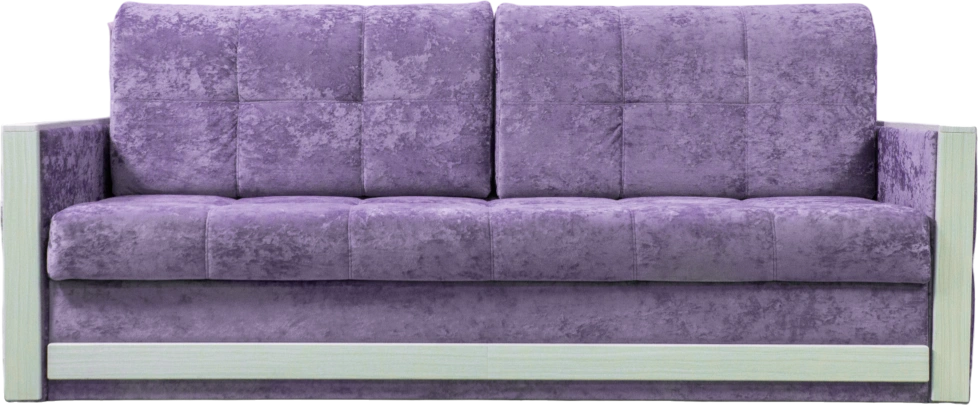 Диван прямой Адель 2, Plush purple velvet, декор Рамух белый