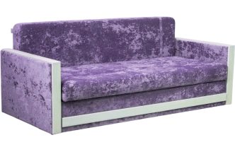 Диван прямой Адель 2, Plush purple velvet, декор Рамух белый
