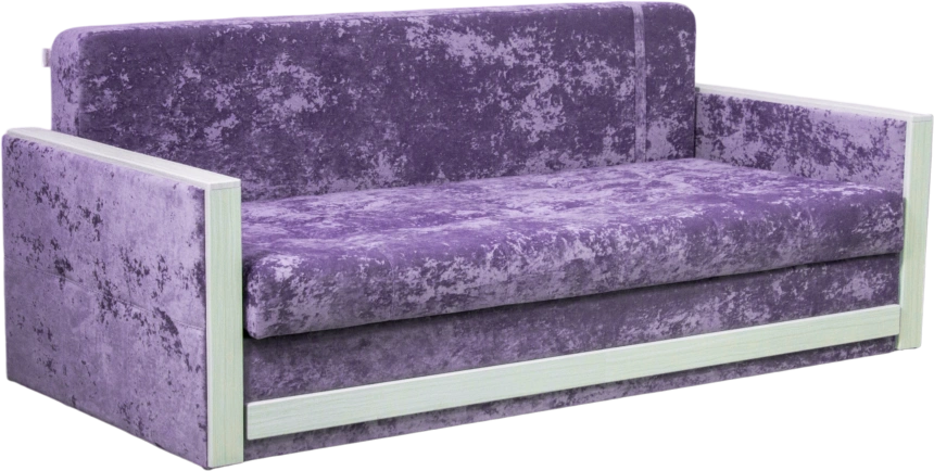 Диван прямой Адель 2, Plush purple velvet, декор Рамух белый