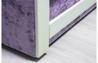 Диван прямой Адель 2, Plush purple velvet, декор Рамух белый