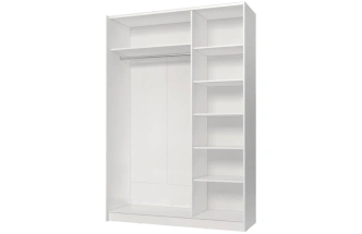 Шкаф-купе Марвин-3, двухдверный, 163x220, Белый / Белый глянец