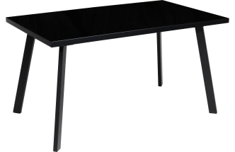 Кухонный стол раздвижной Фин 120, черный, стекло, черный каркас