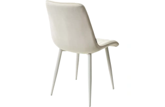 Стул Chic, мягкий, Bluvel-22 молочный, белый каркас