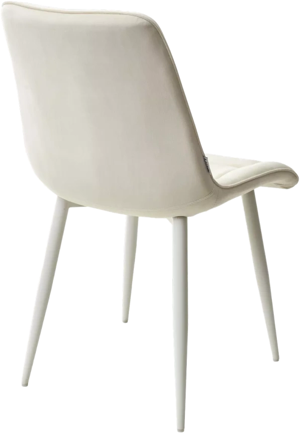 Стул Chic, мягкий, Bluvel-22 молочный, белый каркас