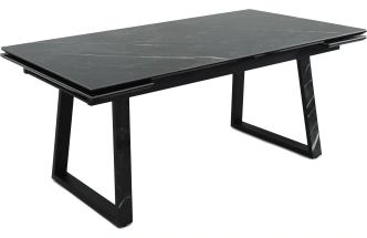 Кухонный обеденный стол Monaco, раздвижной 180, черный Quadro Wacom forest Pulido, каркас черный