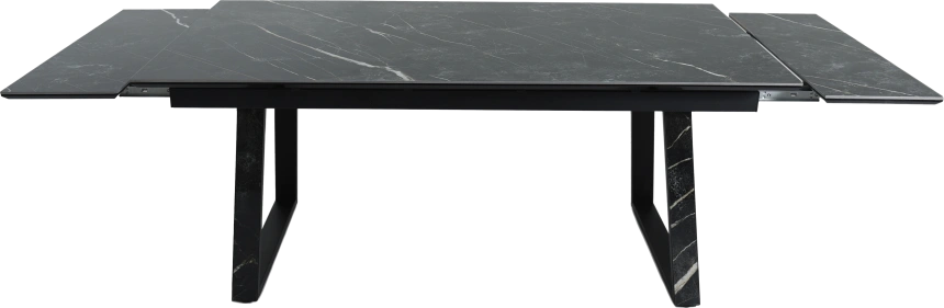 Кухонный обеденный стол Monaco, раздвижной 180, черный Quadro Wacom forest Pulido, каркас черный 