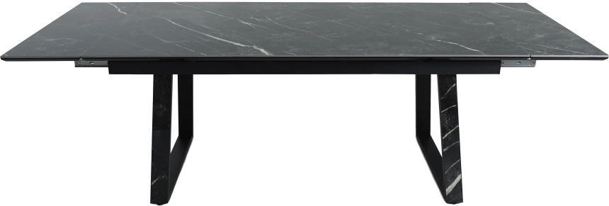 Кухонный обеденный стол Monaco, раздвижной 180, черный Quadro Wacom forest Pulido, каркас черный 