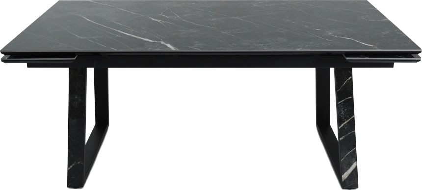 Кухонный обеденный стол Monaco, раздвижной 180, черный Quadro Wacom forest Pulido, каркас черный 
