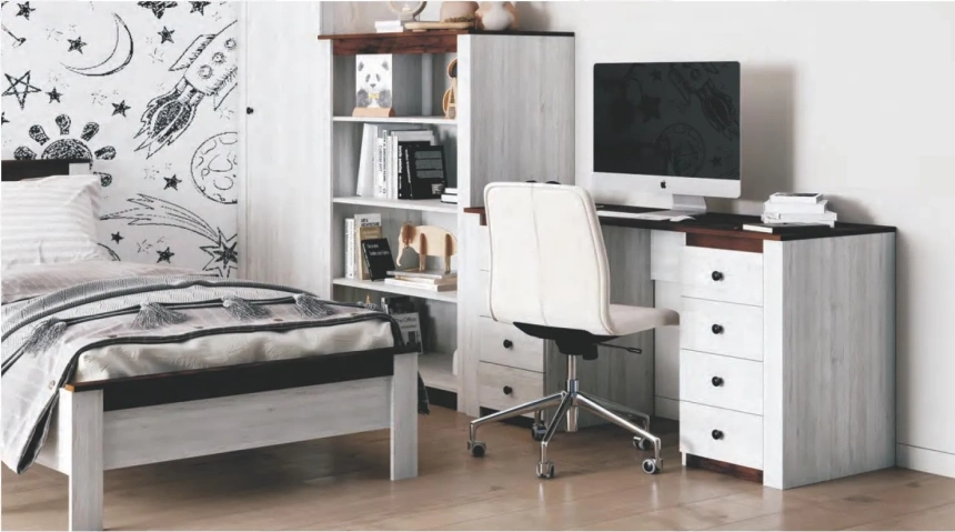 Стеллаж открытый Даллас, дуб винтерберг / таксония