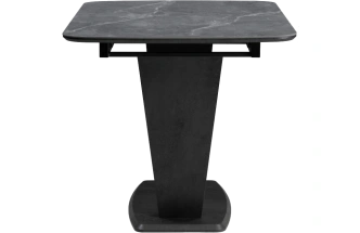 Кухонный обеденный раздвижной стол Петир, 120(160), керамика, larka grey, каркас черный