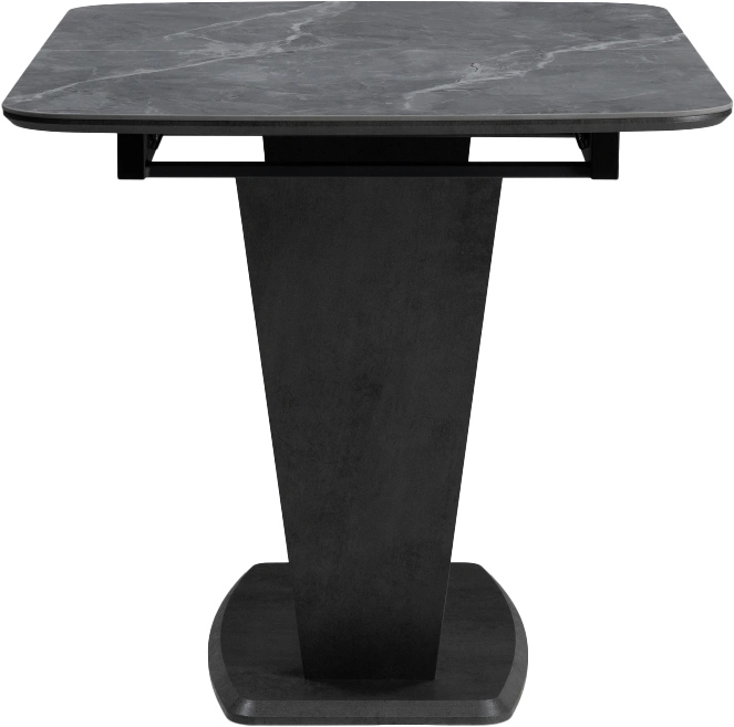 Кухонный обеденный раздвижной стол Петир, 120(160), керамика, larka grey, каркас черный
