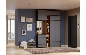 Модульная прихожая Роут, комплектация 5, венге / графит софт 