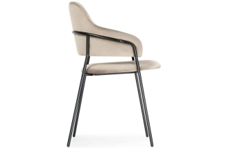 Стул Инклес, мягкий, дымчатый / черный глянец