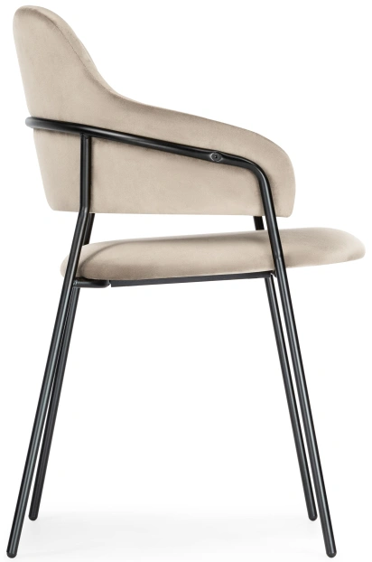 Стул Инклес, мягкий, дымчатый / черный глянец