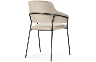 Стул Инклес, мягкий, дымчатый / черный глянец