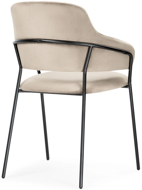 Стул Инклес, мягкий, дымчатый / черный глянец