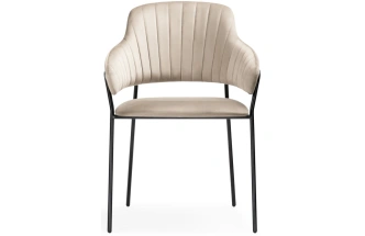 Стул Инклес, мягкий, дымчатый / черный глянец