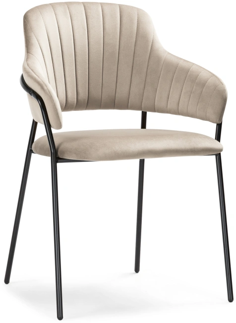 Стул Инклес, мягкий, дымчатый / черный глянец