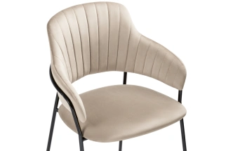 Стул Инклес, мягкий, дымчатый / черный глянец