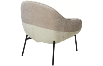 Стул-кресло Sion, 3018-01 белый / 3018-10 бежевый, шенилл, черный каркас