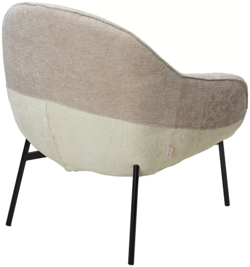 Стул-кресло Sion, 3018-01 белый / 3018-10 бежевый, шенилл, черный каркас