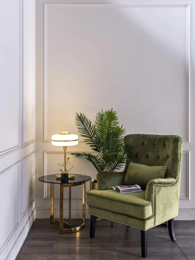 Журнальный стол 47ED-ET062GOLD, 60x60x55, закаленное стекло темное, прозрачный / золото 