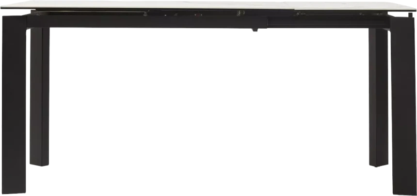Кухонный стол раздвижной Corner 120, High Gloss Statuario  керамика, стекло, черный каркас